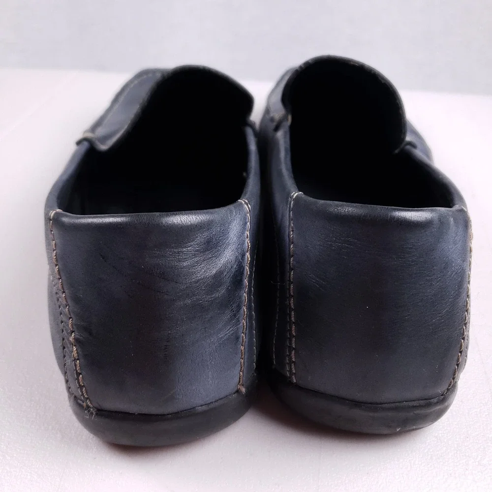 Robert‎ Wayne Men 12 Driving Loafers Navy Blue Leather Slip On Moccasin Shoes